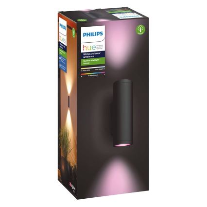 Philips - LED RGBW Dimmable outdoor wall light Hue APPEAR 2xLED/8W/230V IP44