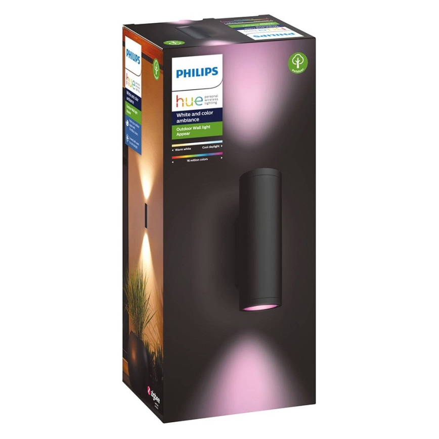 Philips - LED RGBW Dimmable outdoor wall light Hue APPEAR 2xLED/8W/230V IP44