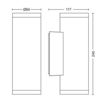 Philips - LED RGBW Dimmable outdoor wall light Hue APPEAR 2xLED/8W/230V IP44