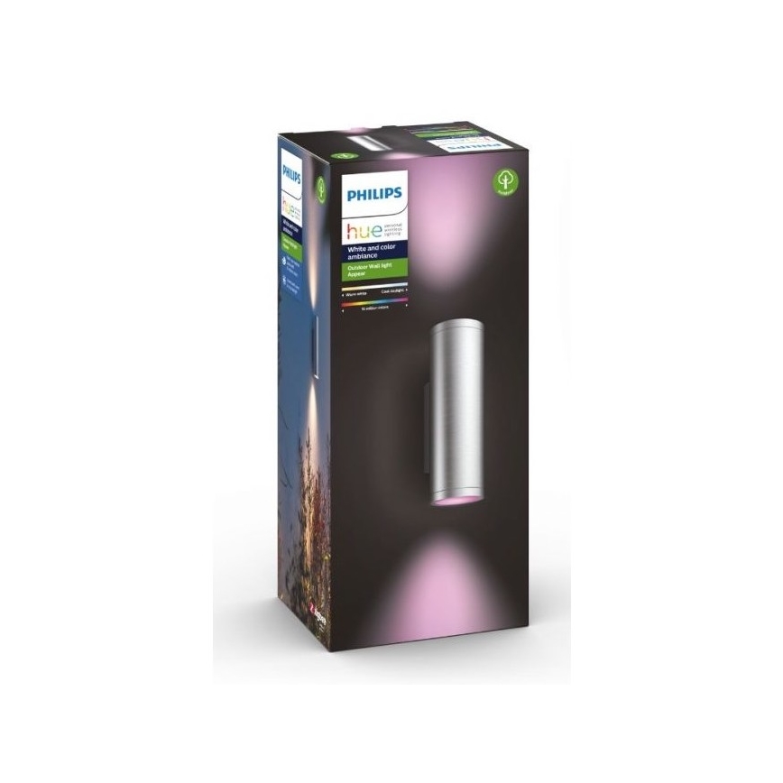 Philips - LED RGBW Dimmable outdoor wall light Hue APPEAR 2xLED/8W/230V IP44