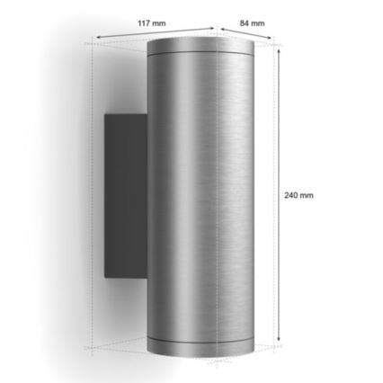 Philips - LED RGBW Dimmable outdoor wall light Hue APPEAR 2xLED/8W/230V IP44