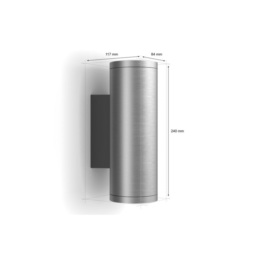 Philips - LED RGBW Dimmable outdoor wall light Hue APPEAR 2xLED/8W/230V IP44