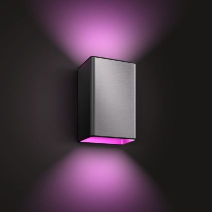 LED RGBW Dimmable outdoor wall light Hue RESONATE 2xLED/8W/230V 2000-6500K IP44