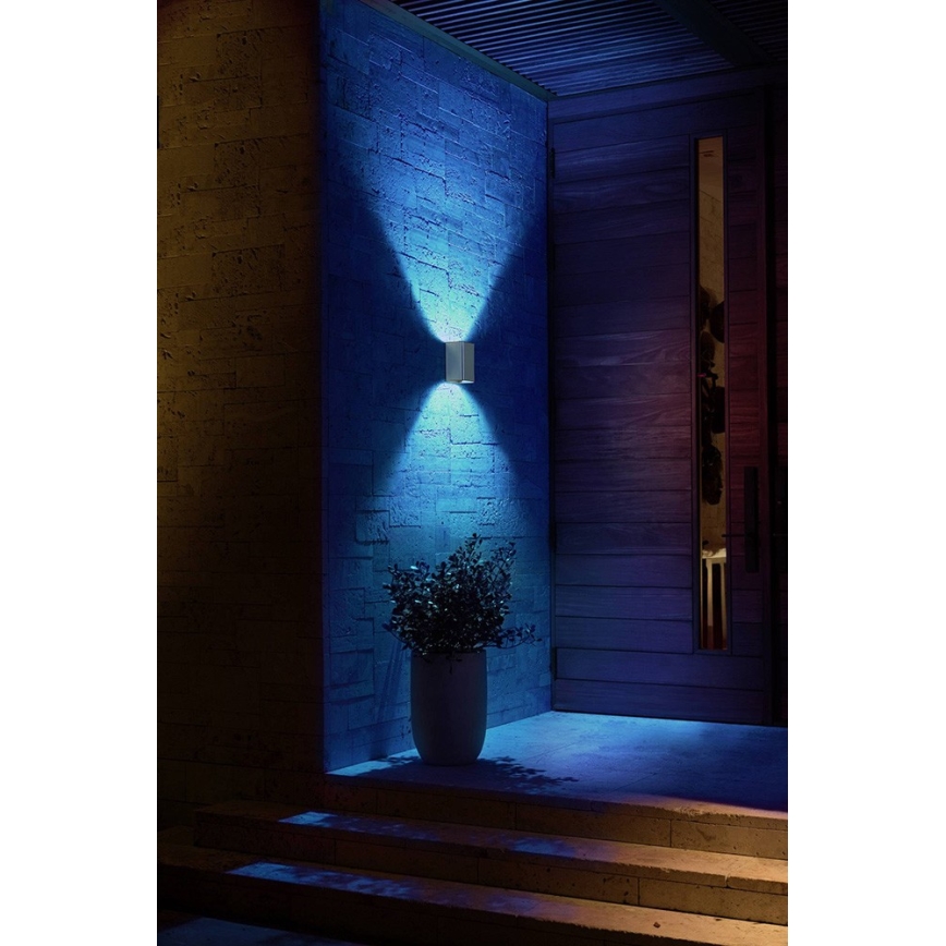 LED RGBW Dimmable outdoor wall light Hue RESONATE 2xLED/8W/230V 2000-6500K IP44