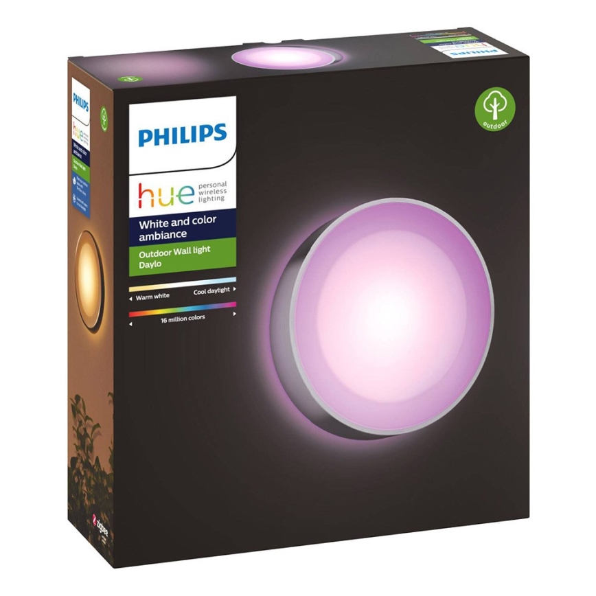 LED RGBW Dimmable outdoor wall light Hue DAYLO LED/15W/230V 2000-6500K IP44