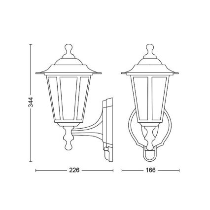 Philips - Outdoor wall light with a sensor 1xE27/60W/230V IP44