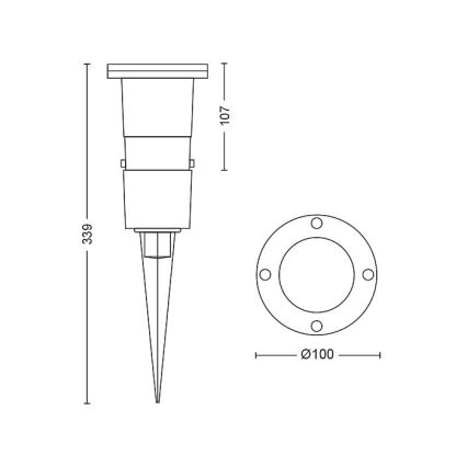 Philips - LED Outdoor lamp 1xGU10/5W/230V IP44