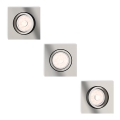 Philips - 3-piece LED RGBW dimmable recessed downlight set DONEGAL 3×GU10/4.8W/230V + remote control