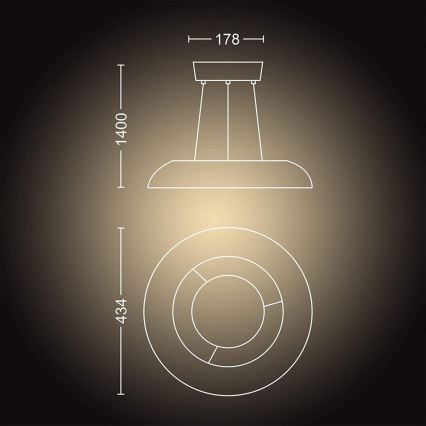 Philips - LED Dimmable chandelier on a string Hue AMAZE LED/39W/230V + remote control