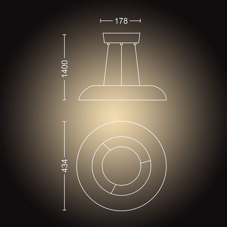 Philips - LED Dimmable chandelier on a string Hue AMAZE LED/39W/230V + remote control