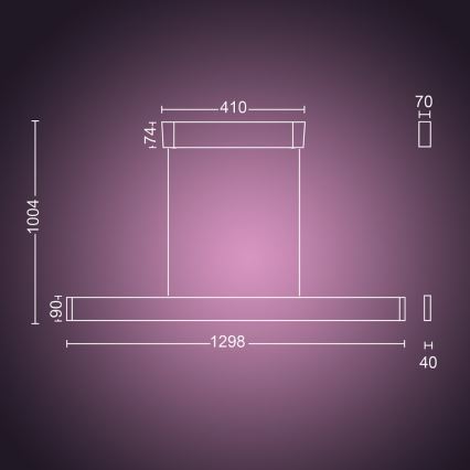 Philips -  LED RGBW Dimmable chandelier on a string Hue ENSIS White And Color Ambiance 2xLED/39W/230V
