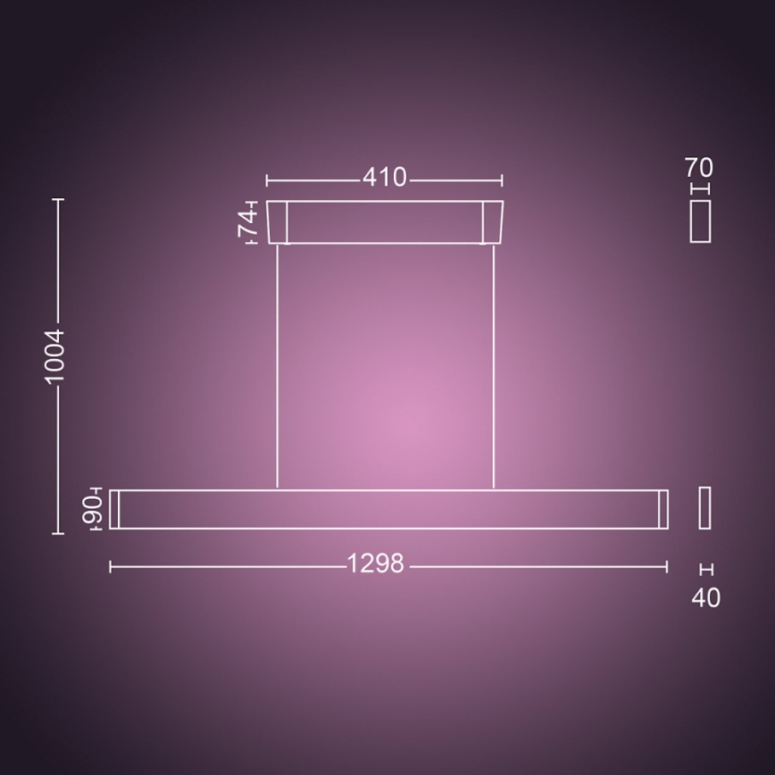 Philips -  LED RGBW Dimmable chandelier on a string Hue ENSIS White And Color Ambiance 2xLED/39W/230V