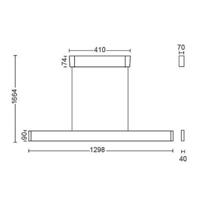 Philips 40903/31/P9 - LED Chandelier on a string HUE ENSIS 2xLED/39W/230V