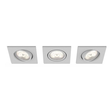 Philips 50123/87/P0 - PACK 3x LED Dimmable recessed light CASEMENT LED/4,5W/230V