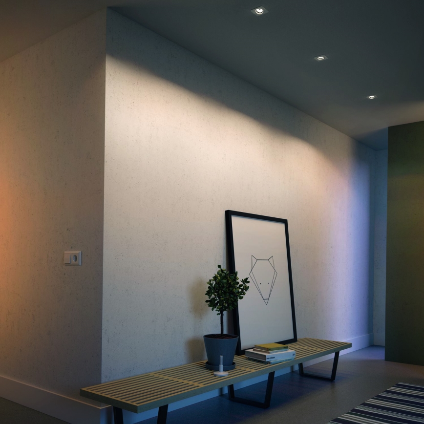 Philips - Set of 3 LED RGBW Dimmable Recessed Downlights 1x GU10/4.8W/230V White + Remote Control