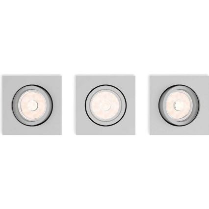 Philips 50193/87/PN - SET 3x Recessed light ENNEPER 1xGU10/5,5W/230V