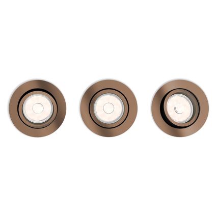 Philips 50393/05/PN - SET 3x Recessed light DONEGAL 1xGU10/5,5W/230V