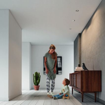 Philips - Set of 3 LED RGBW Dimmable Recessed Downlights 1x GU10/4.8W/230V Polished Chrome + Remote Control