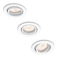 Philips 50393/31/PN - Set of 3 DONEGAL recessed downlights, 1x GU10 / 5.5W / 230V
