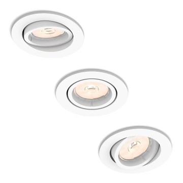 Philips 50393/31/PN - Set of 3 DONEGAL recessed downlights, 1x GU10 / 5.5W / 230V