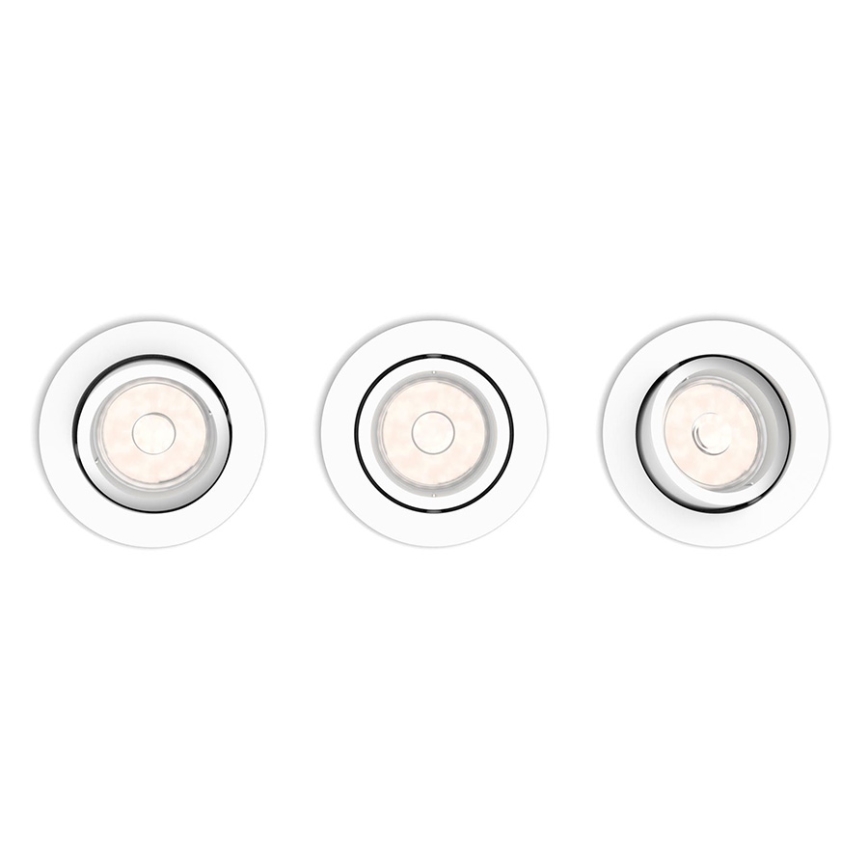 Philips 50393/31/PN - Set of 3 DONEGAL recessed downlights, 1x GU10 / 5.5W / 230V