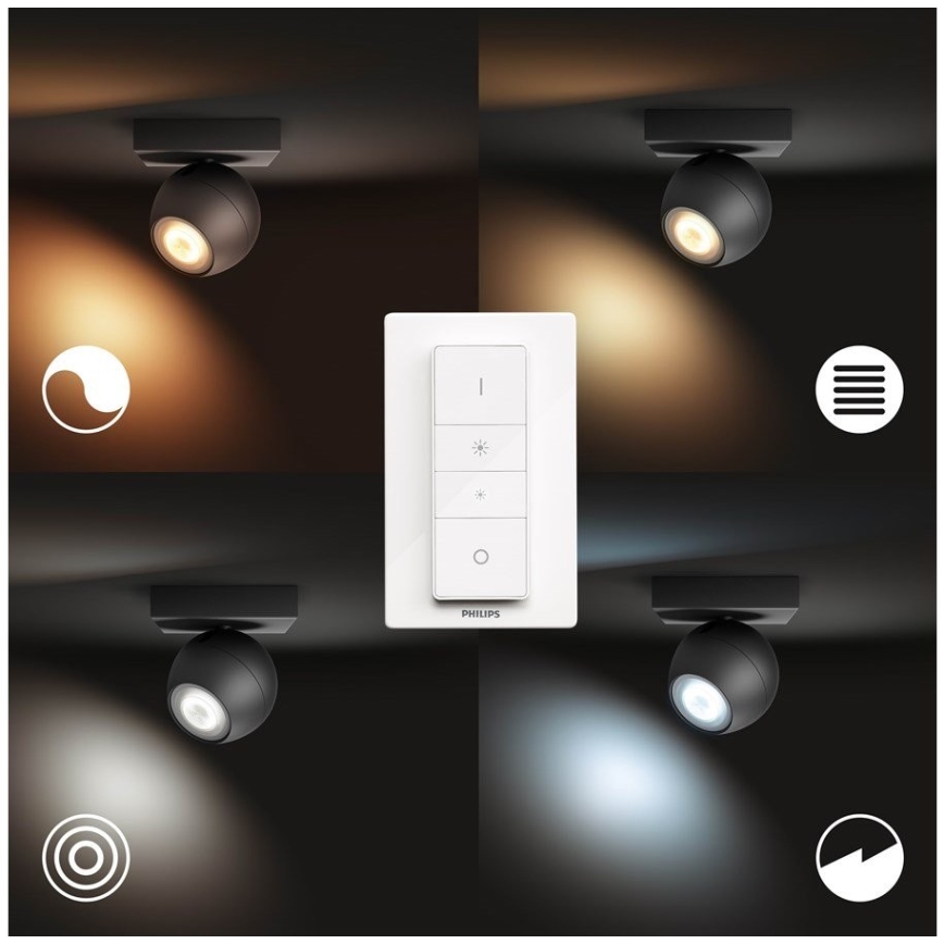 Philips - LED Dimmable spotlight Hue BUCKRAM 1xGU10/5W/230V + remote control