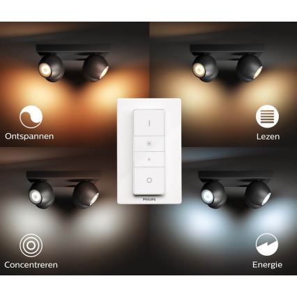 Philips - LED Dimmable spotlight Hue BUCKRAM 4xGU10/5W/230V + remote control