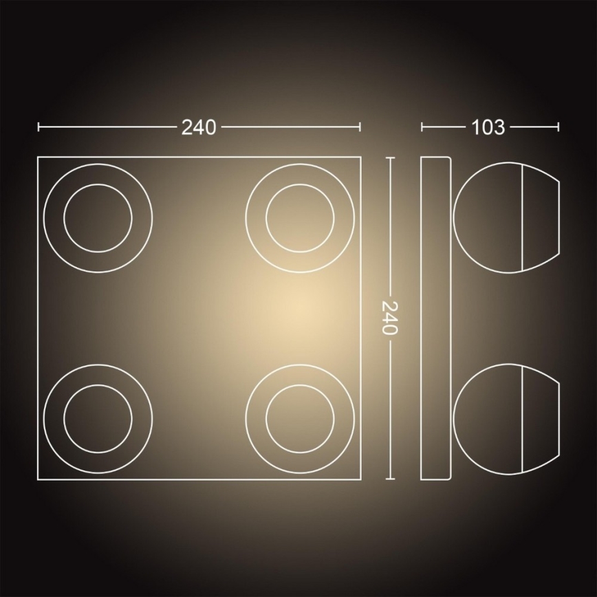 Philips - LED Dimmable spotlight Hue BUCKRAM 4xGU10/5W/230V + remote control