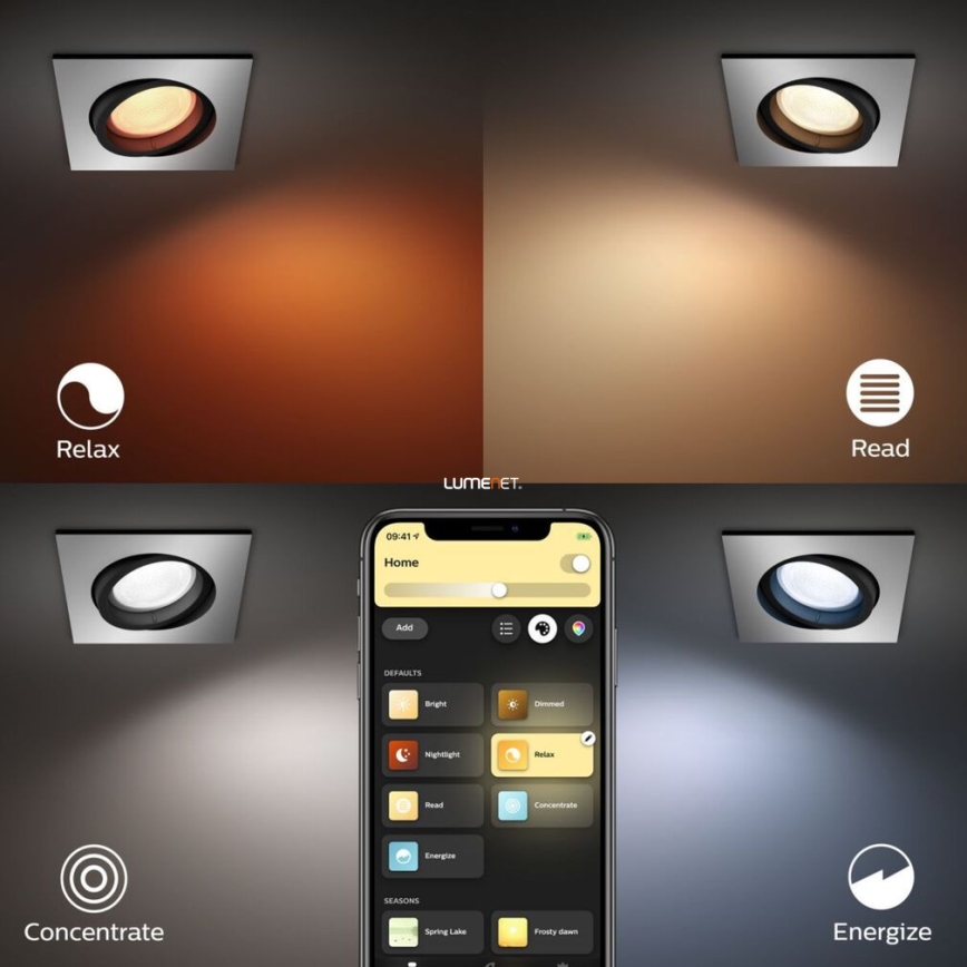 Philips 50551/48/P7 - LED RGB Recessed light HUE CENTURA 1xGU10/5,7W/230/24V
