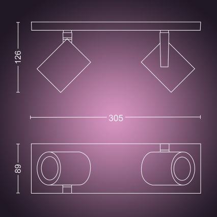 Philips 50622/48/P7 - LED Spotlight HUE ARGENA 2xGU10/5,7W/230V