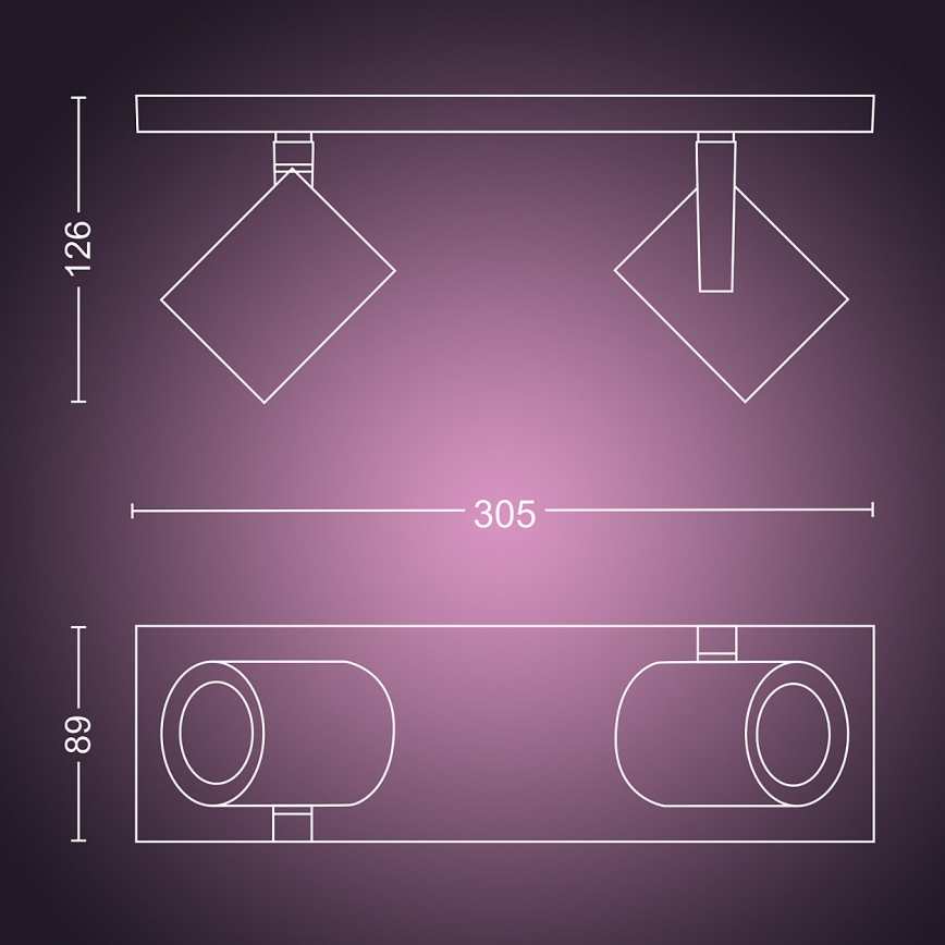 Philips 50622/48/P7 - LED Spotlight HUE ARGENA 2xGU10/5,7W/230V