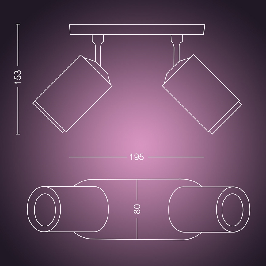 Philips 50632/31/P7 - LED Spotlight HUE FUGATO 2xGU10/5,7W/230V