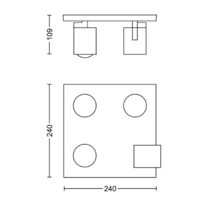 Philips - Spotlight 4xGU10/20W/230V