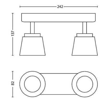 Philips - LED spotlight 2xLED/4W/230V