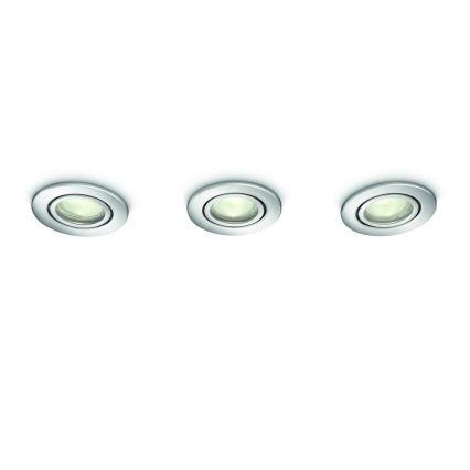 Philips - SET 3x Bathroom recessed light 3xGU10/35W/230V IP23