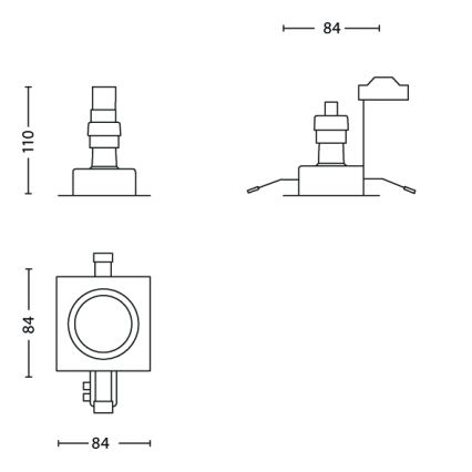 Philips - SET 3x Bathroom recessed light 3xGU10/35W/230V IP23