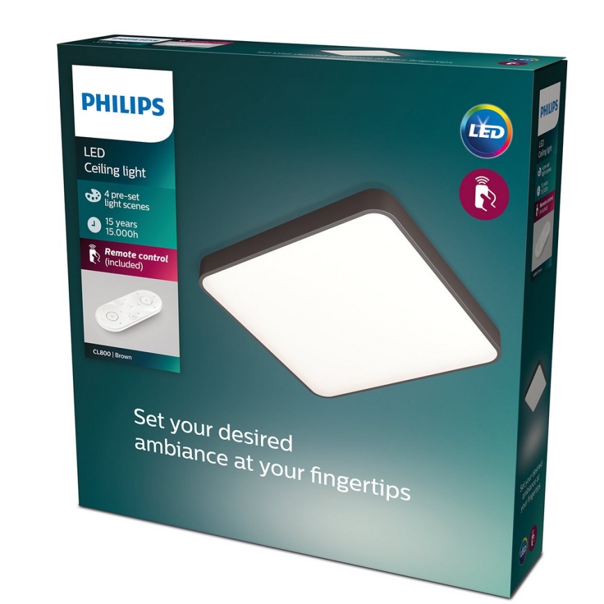 Philips 60261/43/P5 - LED Dimming ceiling light BROWN 1xLED/32W/230V + Remote control