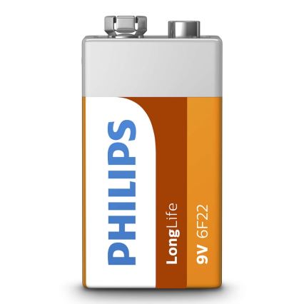 Philips 6F22L1B/10 - Zinc-chloride battery 6F22 LONGLIFE 9V 150mAh