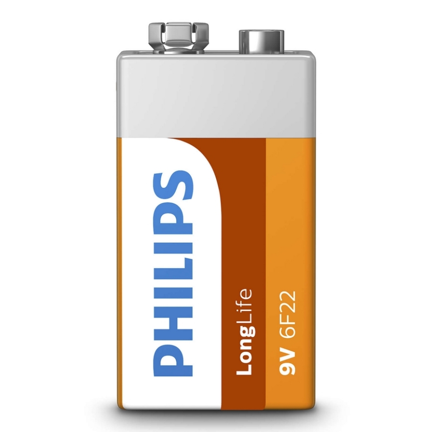 Philips 6F22L1B/10 - Zinc-chloride battery 6F22 LONGLIFE 9V 150mAh