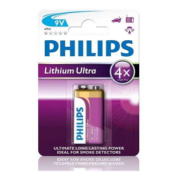 Philips 6FR61LB1A/10 - Lithium battery 6LR61 LITHIUM ULTRA 9V 600mAh