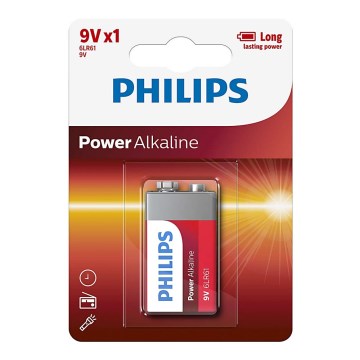 Philips 6LR61P1B/10 - Alkaline battery 6LR61 POWER ALKALINE 9V 600mAh