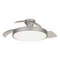Philips - ATLAS LED/35W/230V Dimmable Ceiling Light with Fan, Matte Chrome + Remote Control