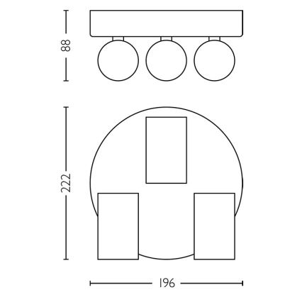 Philips - Bathroom spotlight IDRIS 3xGU10/5W/230V IP44 black