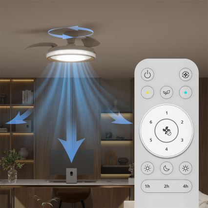 Philips - LED Dimmable Ceiling Light with Fan BLISS LED/35W/230V Gold + Remote Control