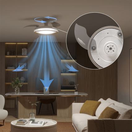 Philips - LED Dimmable Ceiling Light with Fan BLISS LED/35W/230V Gold + Remote Control