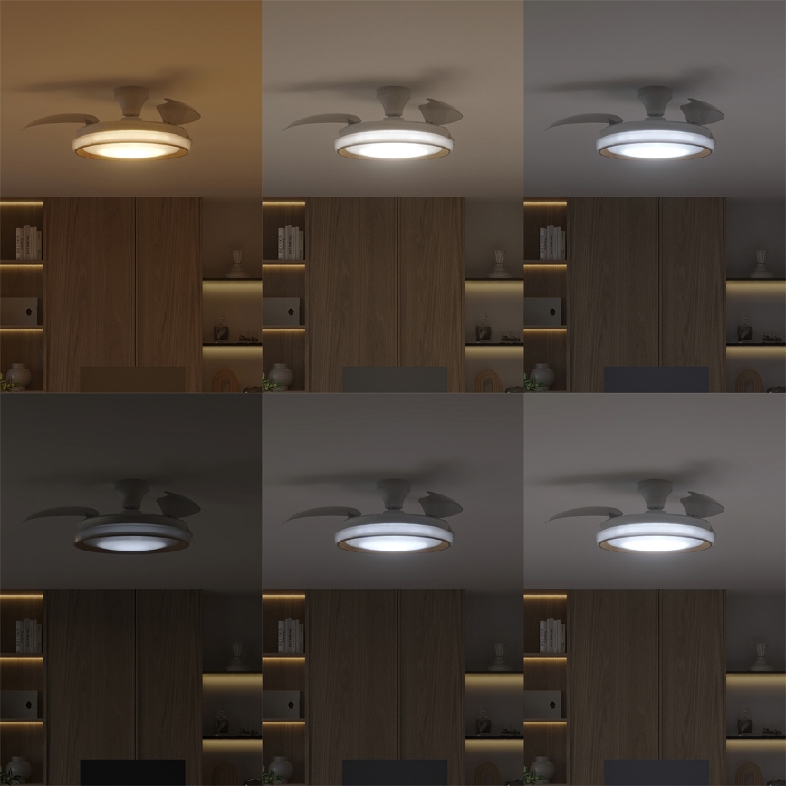 Philips - BLISS LED Dimmable Ceiling Light with Fan, 35W/230V, White + Remote Control