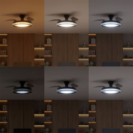 Philips - Dimmable LED ceiling light with fan BLISS LED/35W/230V black + remote control