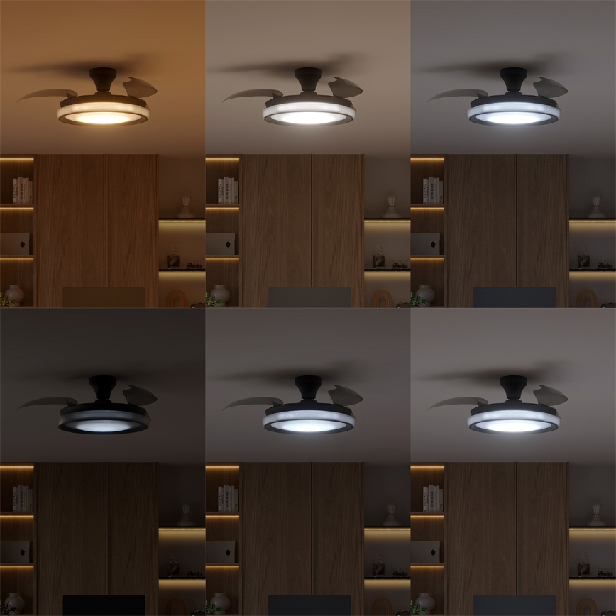 Philips - Dimmable LED ceiling light with fan BLISS LED/35W/230V black + remote control