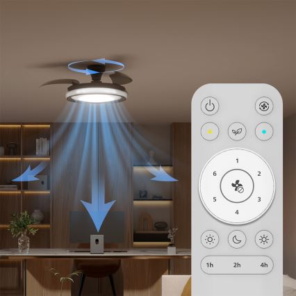 Philips - Dimmable LED ceiling light with fan BLISS LED/35W/230V black + remote control