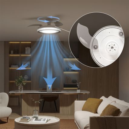 Philips - BLISS Dimmable LED Ceiling Light with Fan LED/35W/230V White + Remote Control